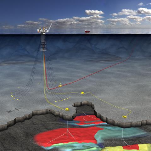 Illustration of the Aasta Hansteen platform in the North Sea